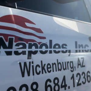 Napoles Landscaping truck logo